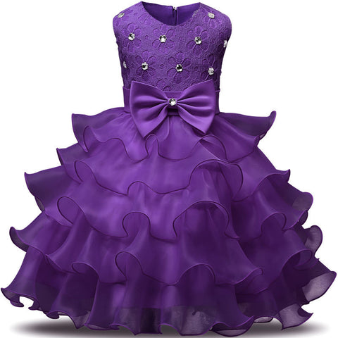 Girls' sleeveless pompous princess dress children's wedding dress performance dress