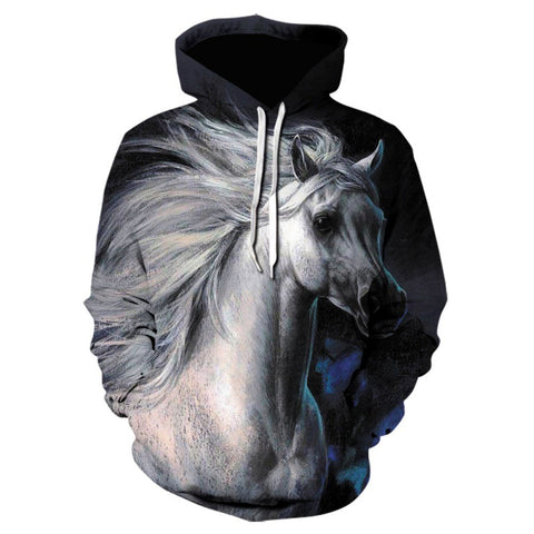 Cross-border E-commerce HorsedinosaurcowRooster 3D Printed Hoodie Men's Daily Hooded Sweater