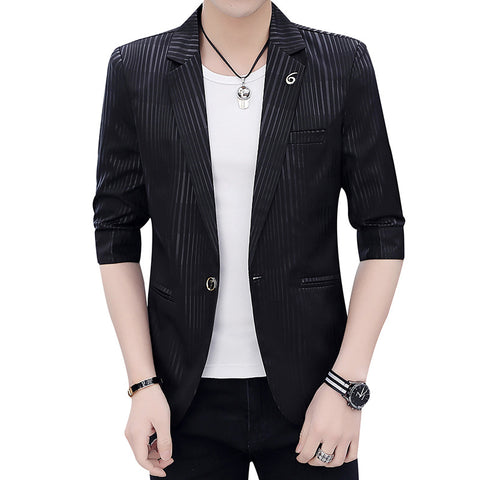 Men's Small Suit Mid-Sleeve Suit Hollow Chiffon Jacket