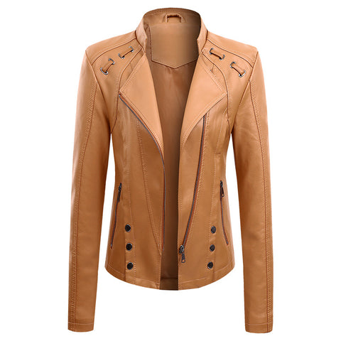 New Spring And Autumn New Leather PU Leather Jacket Women's Short