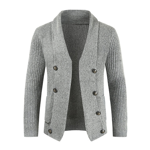 Men's Knitted Cardigan Top With Slim-fit Sweater