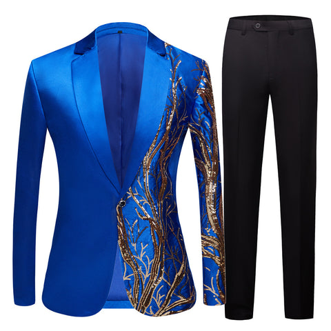 Fashionable Personality Explosive Men's Embroidered Sequin Suit