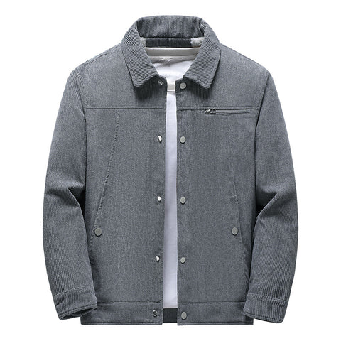 Fashion Stand Collar Casual Men's Corduroy Jacket