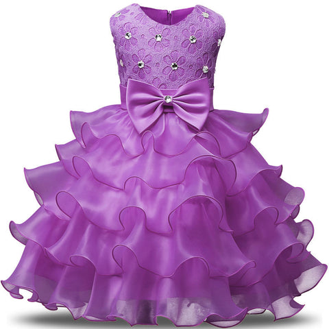 Girls' sleeveless pompous princess dress children's wedding dress performance dress