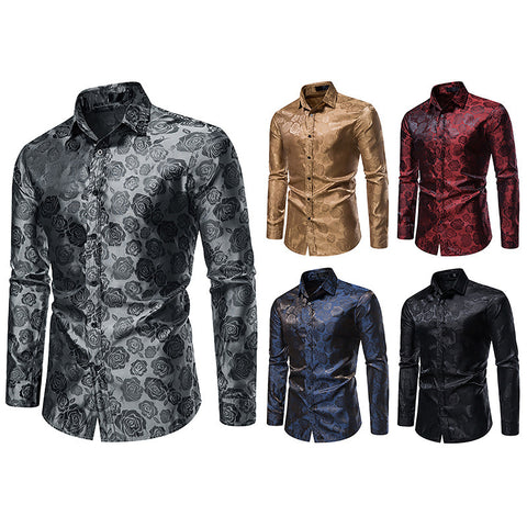 New Men's Long-sleeved Fashion Button Shirt