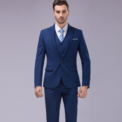 Retro Fashion Casual Men's Slim Suit