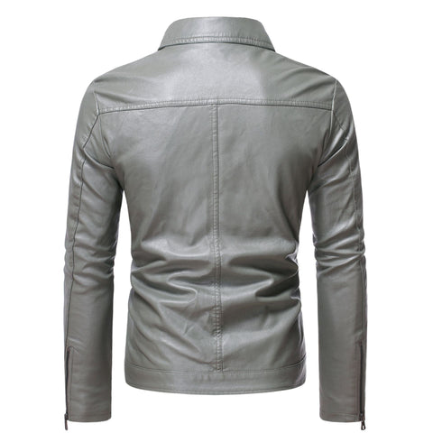 Men's Casual Slim-fit Leather Coat