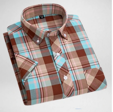 Paul Summer Thin Men's Cotton Plaid Shirt