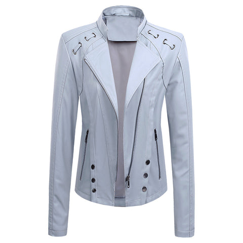 New Spring And Autumn New Leather PU Leather Jacket Women's Short