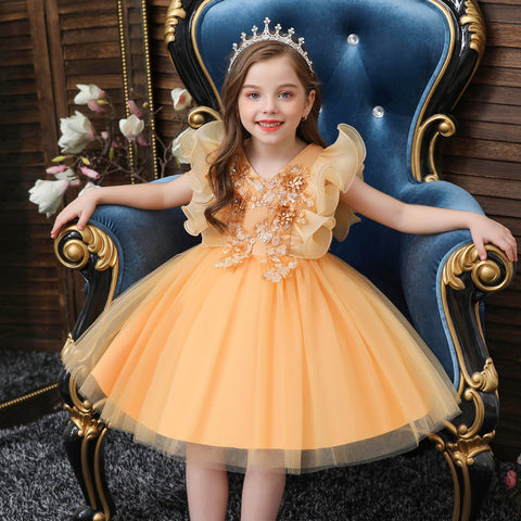 Children's Princess Dress Korean Style Puffy Dress Wedding Dress Costume