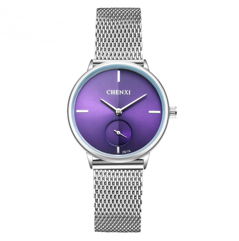 Spot watch mesh woven steel belt women's watch ultra-thin fashion watch waterproof quartz watch wholesale women's watch 061A