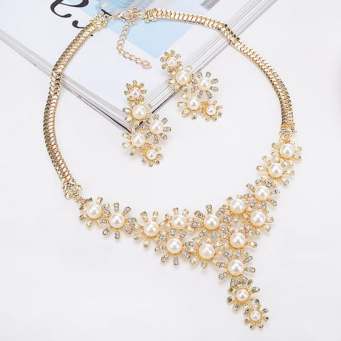 Europe And The United States Sell Hot Money Network Pearl Necklace Set Bridal Jewelry Set Wholesale 9093