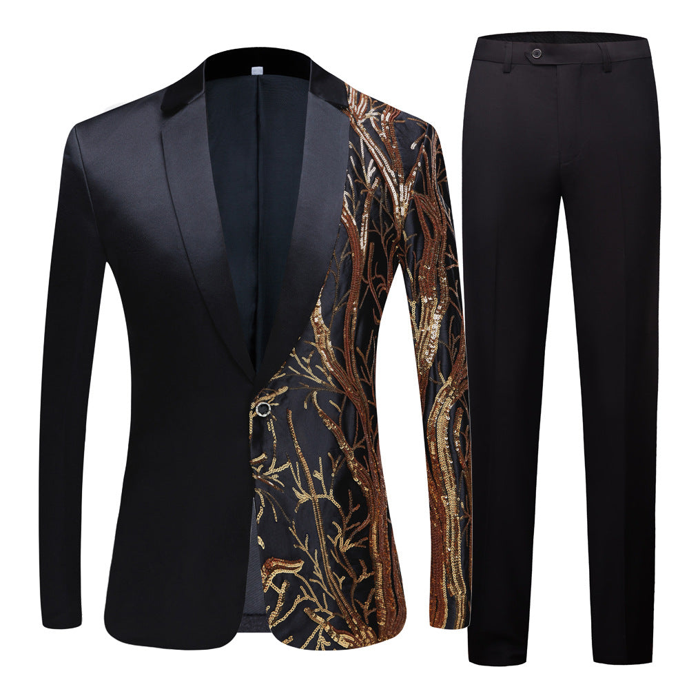 Fashionable Personality Explosive Men's Embroidered Sequin Suit