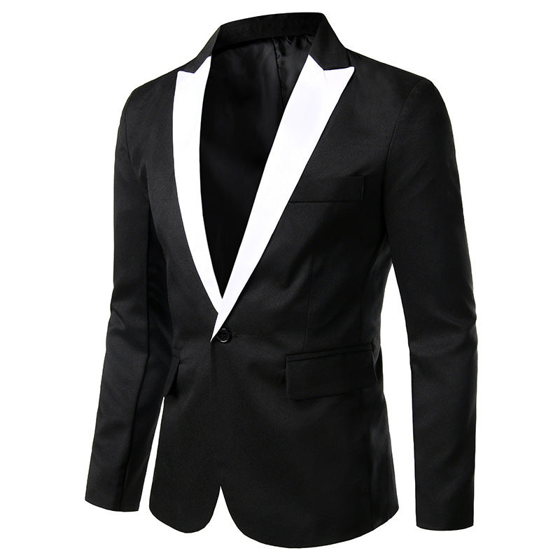 Slim-fit Fashion Trend Stitching Men's Casual Suit Jacket