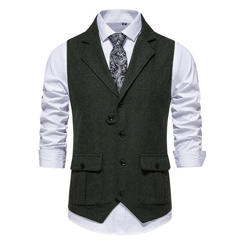 European Single Breasted Retro Vest Men