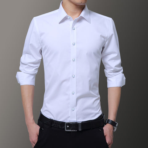 Casual Black And White Business Suit Long-sleeved Shirt Men's Jacket