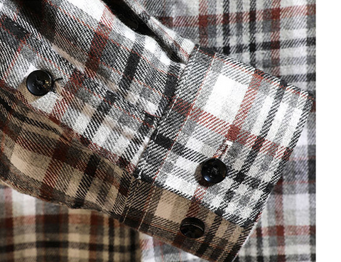 Men's Checked Long-sleeved Shirt School Suit