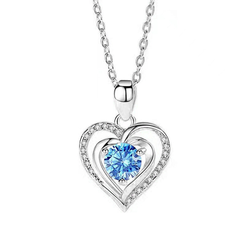 Ocean Heart Necklace Women's Korean Simple Temperamental Heart-shaped Pendant