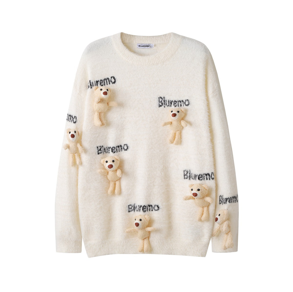 Funny Cartoon Little Bear Doll Men's Letter Sweater