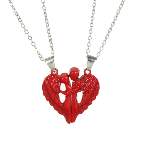 Angel Wings Hug Magnet Love Necklace