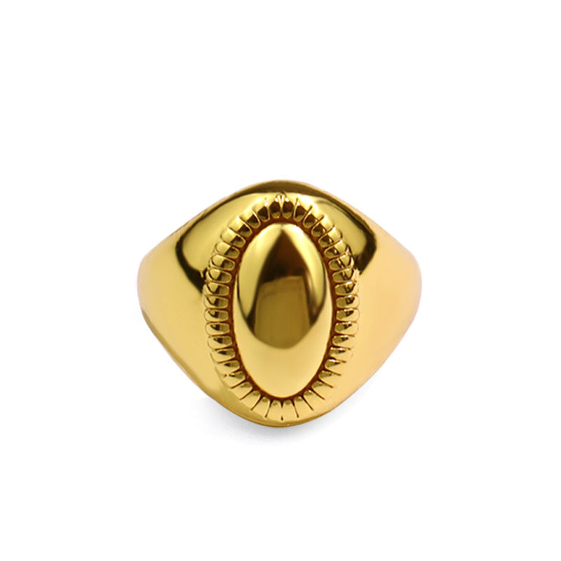 Fashion Golden Ring Elegant Oval Women's Adjustable