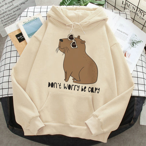 Capybara Hoodies Female Korean Hip Hop Anime Harajuku Women H