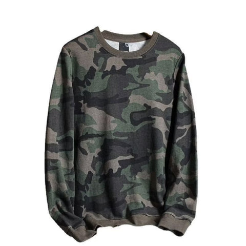 Camouflage Printed Loose Leisure Sports Long-sleeved Men's Sweater