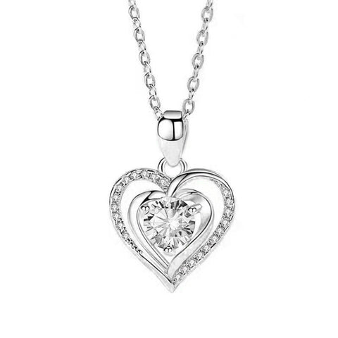 Ocean Heart Necklace Women's Korean Simple Temperamental Heart-shaped Pendant