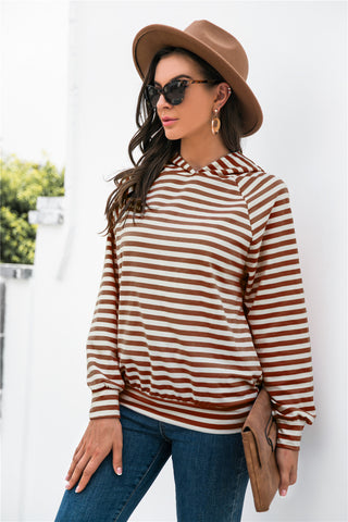 Autumn Hooded Striped Casual Long Sleeve Fashion Sweater