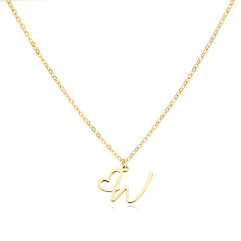 26 Letters Stainless Steel Necklace Female Creative Simple Love Letter Pendant Clavicle Chain