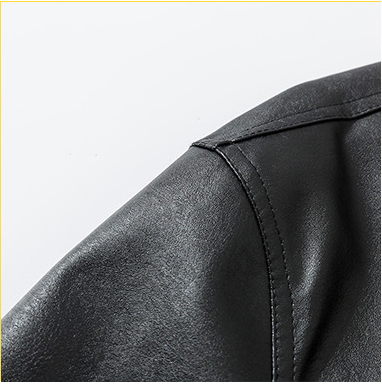 Fashionable Men's Loose Lapel Collar Handsome Leather Jacket