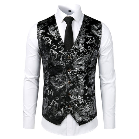 Gold Steampunk Vest Men Suit Gilet Homme Wedding Sleeveless