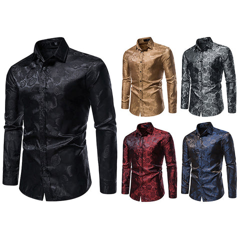 New Men's Long-sleeved Fashion Button Shirt