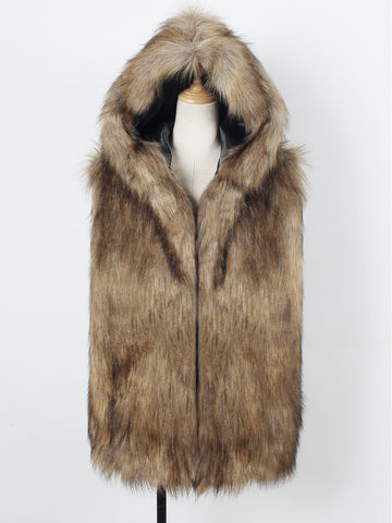 European And American Men's Faux Fur Vest