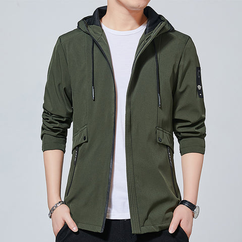 Men's Slim Fit Jacket Casual Trendy Elastic Hooded