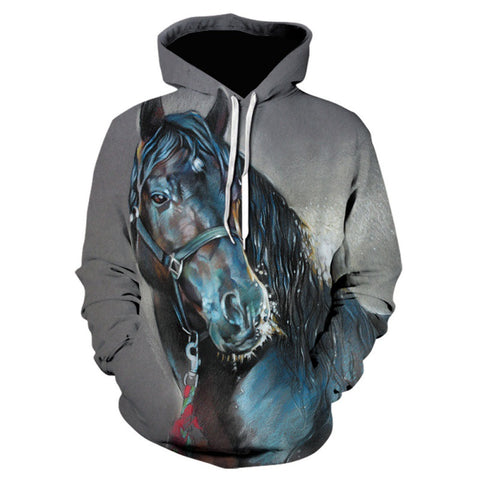 Cross-border E-commerce HorsedinosaurcowRooster 3D Printed Hoodie Men's Daily Hooded Sweater