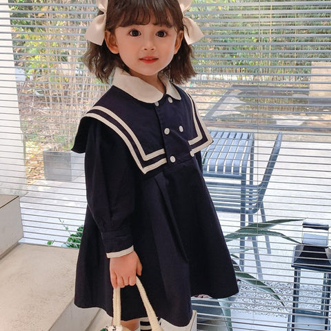 Autumn Girls' Preppy Long-sleeved Fashion Dress