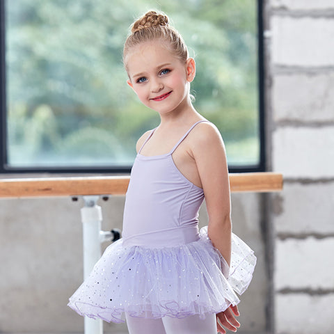 Children Girl Practice Clothes Summer Suspenders Ballet Dance Skirt