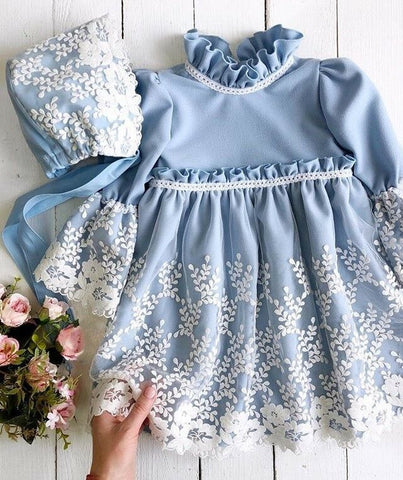 Floral Girl Dress Childrens Clothing Lace Summer