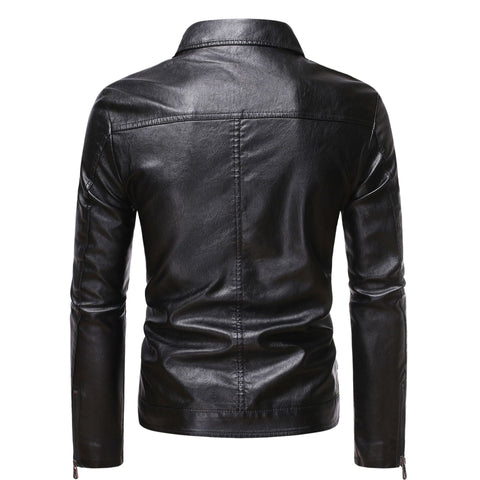 Men's Casual Slim-fit Leather Coat