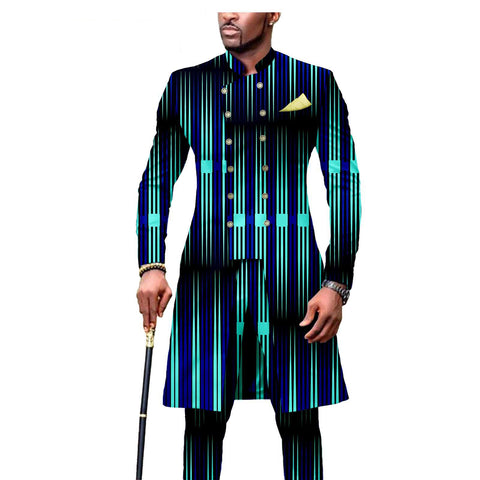 African Men's Slim Fashion Two Piece