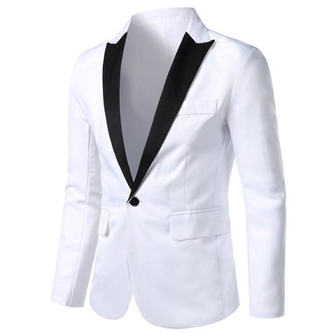 Slim-fit Fashion Trend Stitching Men's Casual Suit Jacket