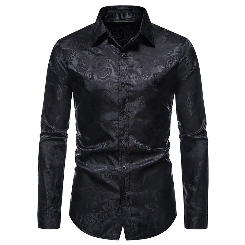 New Men's Long-sleeved Fashion Button Shirt