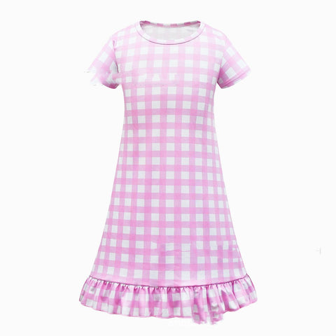 Children's Dress Plaid Digital Printing