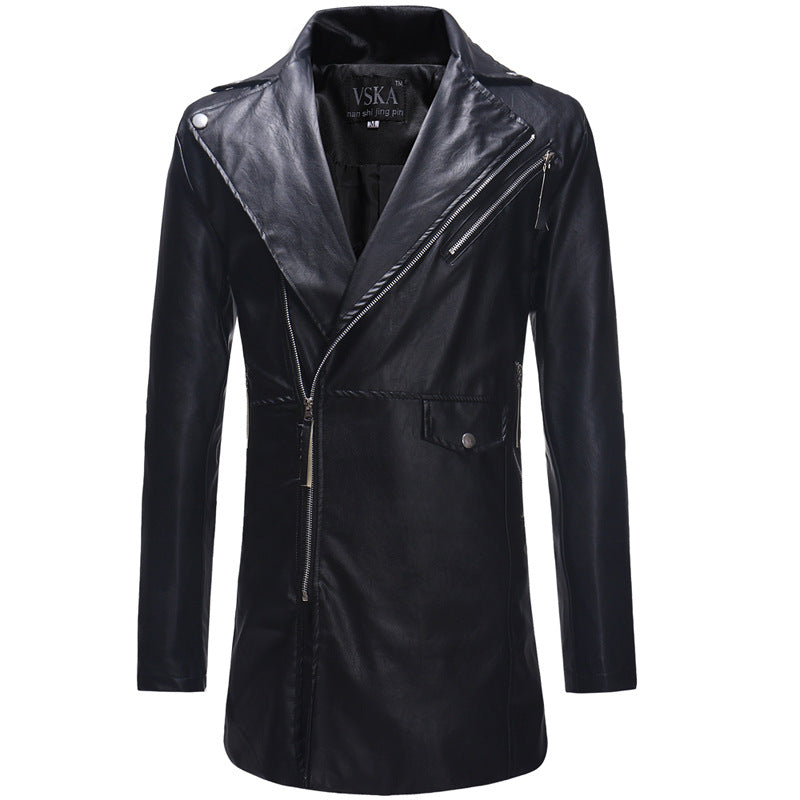 Autumn And Winter Slash Chains Big Lapel Men's Leisure