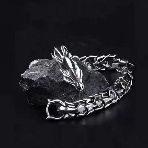 Alloy Retro Dragon Lin Pattern Men's Bracelet