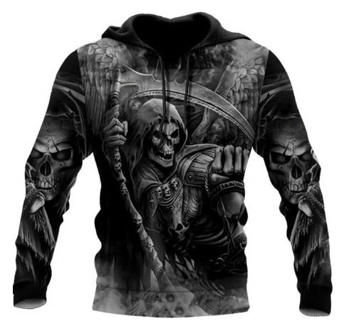 3D Printing Skull Pattern Men's Hoodie