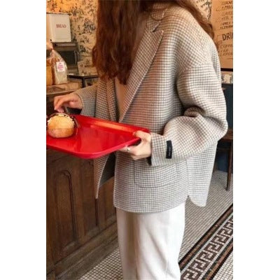 Small Woolen Coat Women Short Coat Female Korean Style Woolen Student Loose Suit