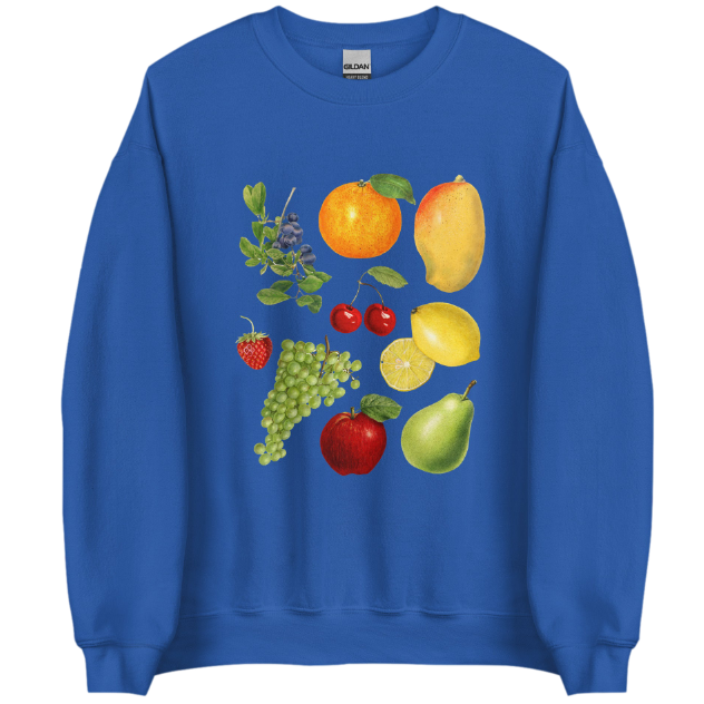 European And American Digital Printing Super Fruit Flavor Round-neck Sweater