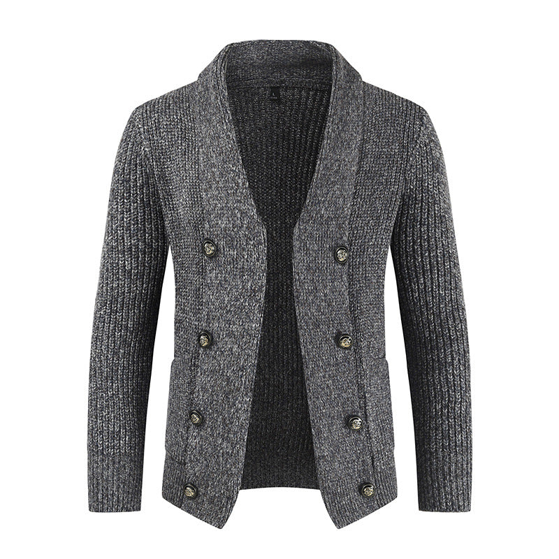 Men's Knitted Cardigan Top With Slim-fit Sweater